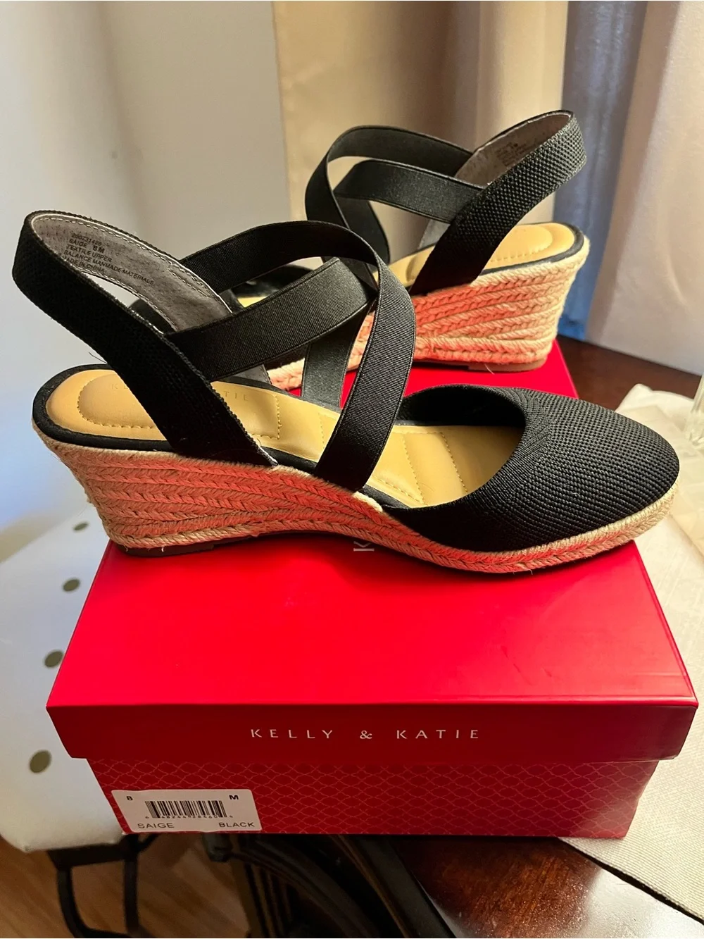 Black Espadrille Sandal by Kelly & Katie (Size 8M)